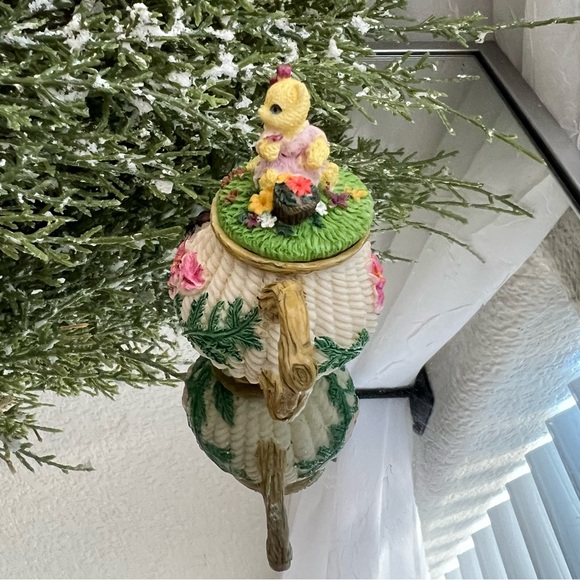 🫖 Vintage 1997 Miniature Teapot w Cat & Flowers - Picture 5 of 8